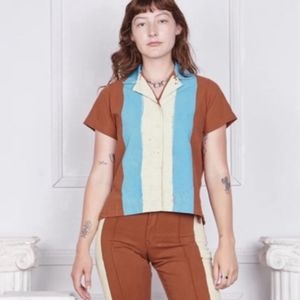 Big Bud Press - Hand Painted Striped Button Up Pantry - L